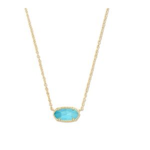 Elegant Gold and Turquoise Pendant Necklace